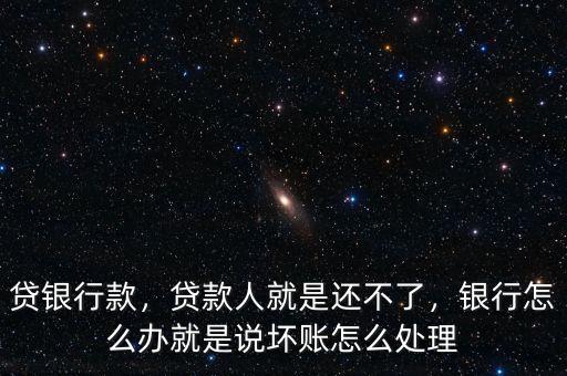 貸銀行款，貸款人就是還不了，銀行怎么辦就是說壞賬怎么處理