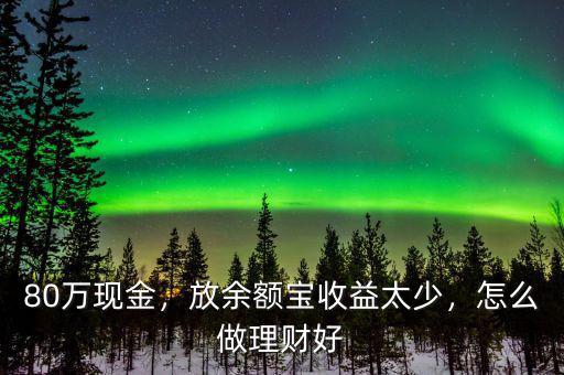 80萬(wàn)現(xiàn)金，放余額寶收益太少，怎么做理財(cái)好