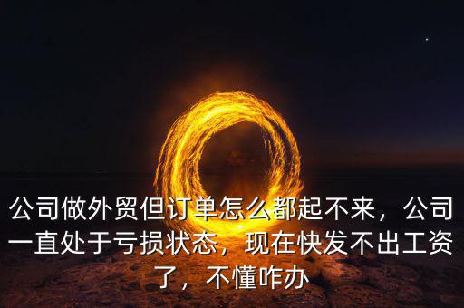 公司做外貿(mào)但訂單怎么都起不來，公司一直處于虧損狀態(tài)，現(xiàn)在快發(fā)不出工資了，不懂咋辦