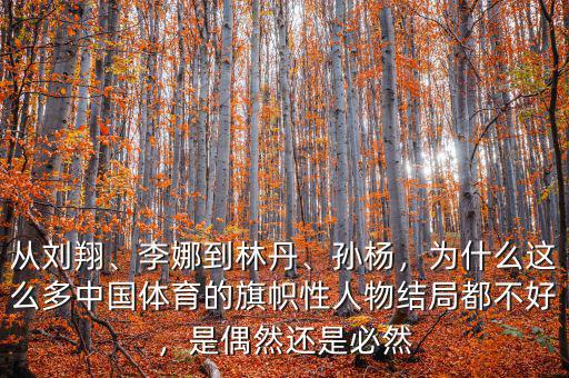 從劉翔、李娜到林丹、孫楊，為什么這么多中國體育的旗幟性人物結(jié)局都不好，是偶然還是必然