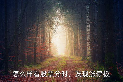 怎么樣看股票分時，發(fā)現(xiàn)漲停板