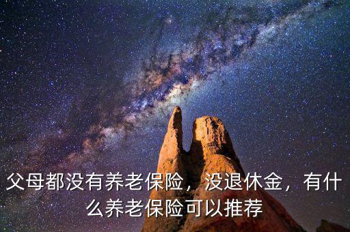 現(xiàn)在養(yǎng)老都有什么保險(xiǎn),父母都沒(méi)有養(yǎng)老保險(xiǎn)