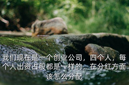 我們現(xiàn)在是一個創(chuàng)業(yè)公司，四個人，每個人出資占股都是一樣的，在分紅方面該怎么分配