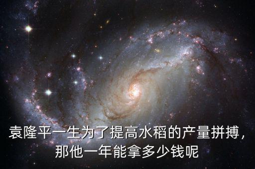 袁隆平一生為了提高水稻的產(chǎn)量拼搏，那他一年能拿多少錢呢