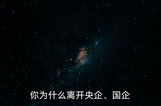 你為什么離開央企、國(guó)企
