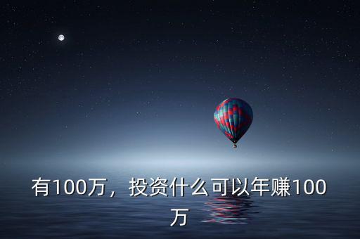 有100萬，投資什么可以年賺100萬