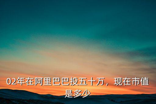 02年在阿里巴巴投五十萬，現(xiàn)在市值是多少