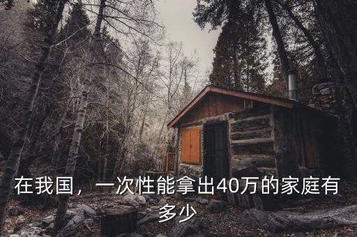 在我國，一次性能拿出40萬的家庭有多少