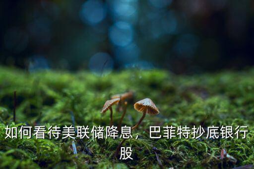 如何看待美聯(lián)儲(chǔ)降息，巴菲特抄底銀行股