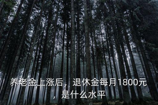 養(yǎng)老金上漲后，退休金每月1800元，是什么水平