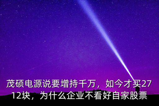 茂碩電源說要增持千萬，如今才買2712塊，為什么企業(yè)不看好自家股票