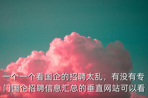 一個(gè)一個(gè)看國(guó)企的招聘太亂，有沒(méi)有專門(mén)國(guó)企招聘信息匯總的垂直網(wǎng)站可以看