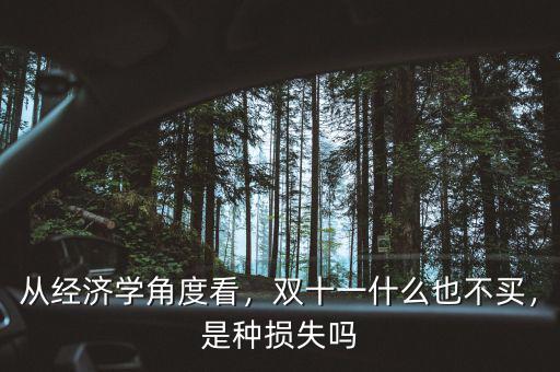 從經(jīng)濟學角度看，雙十一什么也不買，是種損失嗎