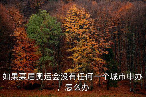 如果某屆奧運(yùn)會(huì)沒有任何一個(gè)城市申辦，怎么辦