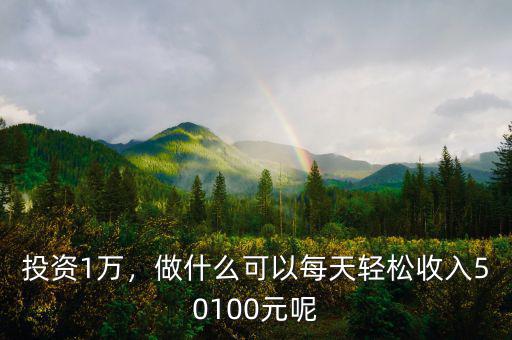 投資1萬，做什么可以每天輕松收入50100元呢