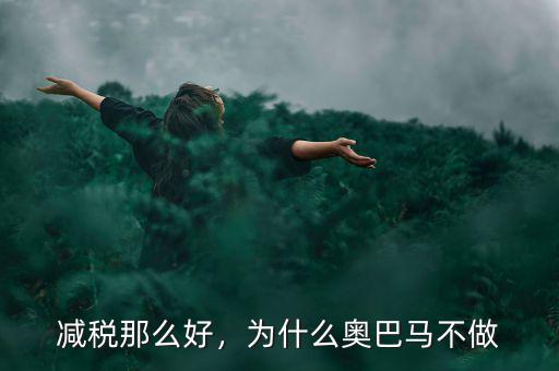 減稅那么好，為什么奧巴馬不做