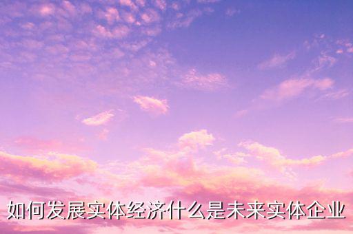 如何發(fā)展實(shí)體經(jīng)濟(jì)什么是未來(lái)實(shí)體企業(yè)
