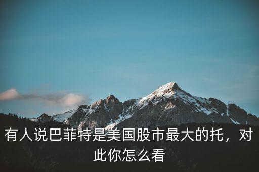 有人說(shuō)巴菲特是美國(guó)股市最大的托，對(duì)此你怎么看
