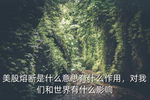 美股熔斷是什么意思有什么作用，對我們和世界有什么影響