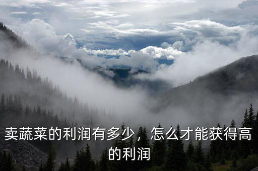 賣蔬菜的利潤有多少，怎么才能獲得高的利潤