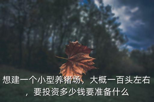 想建一個小型養(yǎng)豬場，大概一百頭左右，要投資多少錢要準(zhǔn)備什么