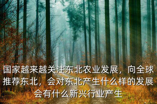 國家越來越關(guān)注東北農(nóng)業(yè)發(fā)展，向全球推薦東北，會(huì)對(duì)東北產(chǎn)生什么樣的發(fā)展會(huì)有什么新興行業(yè)產(chǎn)生