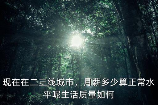 現(xiàn)在在二三線城市，月薪多少算正常水平呢生活質(zhì)量如何