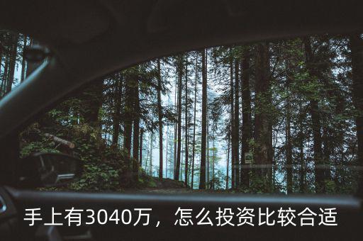 手上有3040萬，怎么投資比較合適