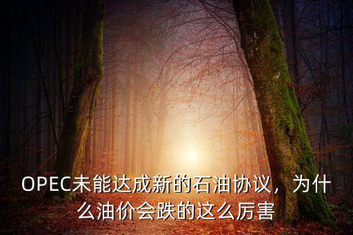 OPEC未能達(dá)成新的石油協(xié)議，為什么油價(jià)會(huì)跌的這么厲害
