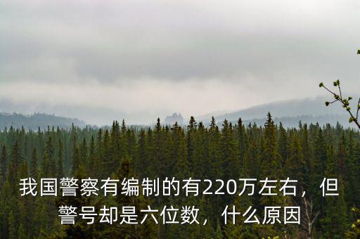 我國警察有編制的有220萬左右，但警號卻是六位數(shù)，什么原因