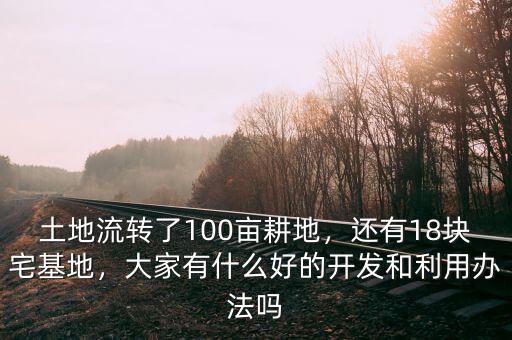 土地流轉(zhuǎn)了100畝耕地，還有18塊宅基地，大家有什么好的開發(fā)和利用辦法嗎