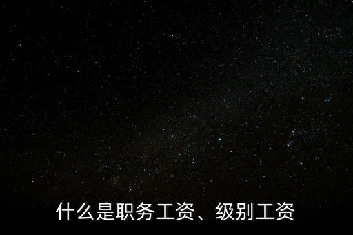 什么是職務(wù)工資、級(jí)別工資