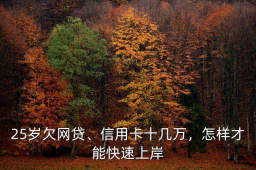 25歲欠網(wǎng)貸、信用卡十幾萬，怎樣才能快速上岸
