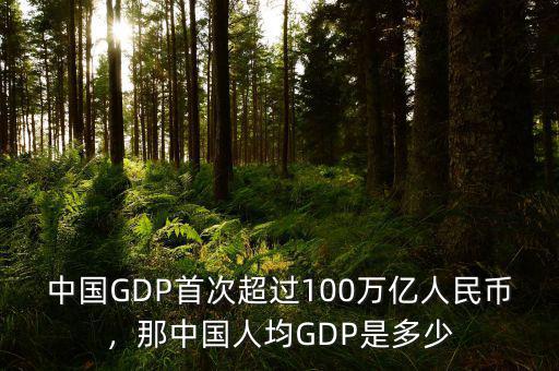 中國GDP首次超過100萬億人民幣，那中國人均GDP是多少