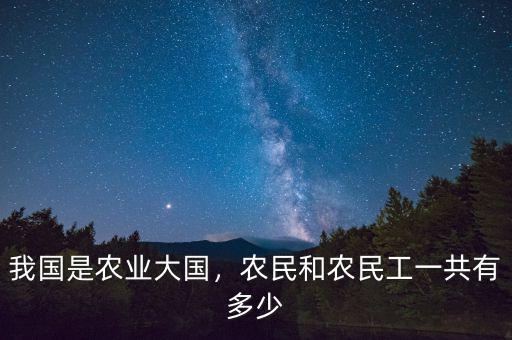 我國是農(nóng)業(yè)大國，農(nóng)民和農(nóng)民工一共有多少