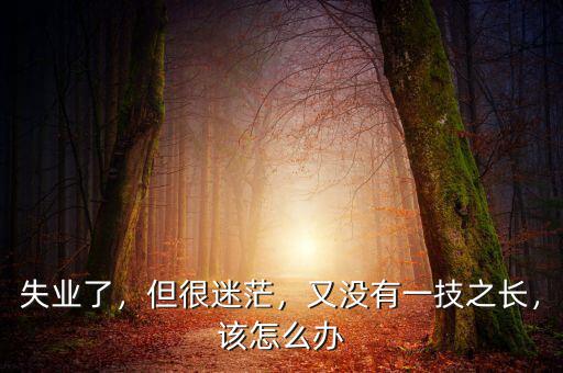 失業(yè)了，但很迷茫，又沒有一技之長，該怎么辦