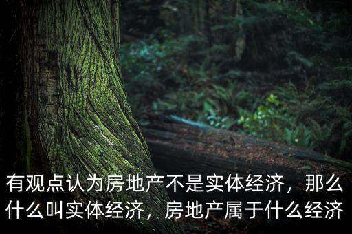 有觀點認為房地產(chǎn)不是實體經(jīng)濟，那么什么叫實體經(jīng)濟，房地產(chǎn)屬于什么經(jīng)濟