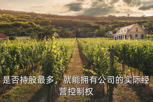 是否持股最多，就能擁有公司的實(shí)際經(jīng)營(yíng)控制權(quán)