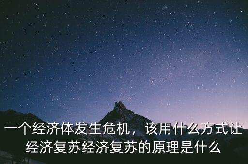 一個經濟體發(fā)生危機，該用什么方式讓經濟復蘇經濟復蘇的原理是什么
