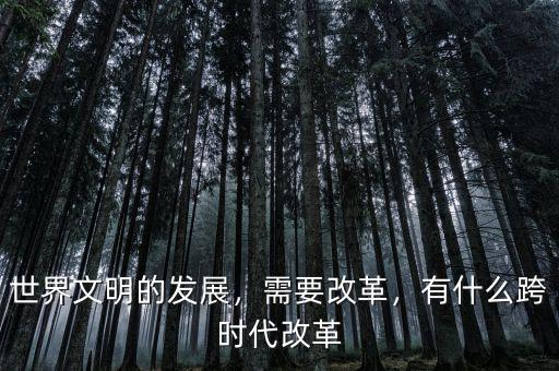 世界文明的發(fā)展，需要改革，有什么跨時代改革