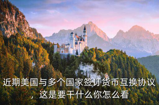 近期美國(guó)與多個(gè)國(guó)家簽訂貨幣互換協(xié)議，這是要干什么你怎么看
