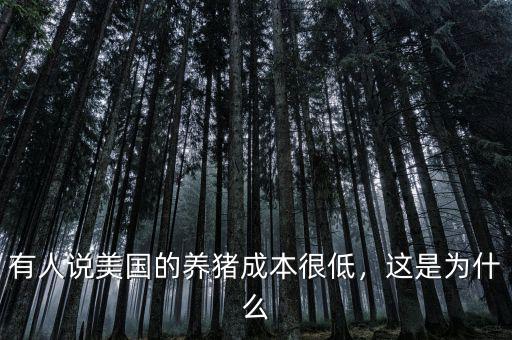 有人說美國的養(yǎng)豬成本很低，這是為什么