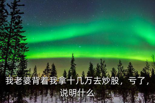 我老婆背著我拿十幾萬去炒股，虧了，說明什么