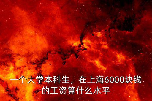 一個(gè)大學(xué)本科生，在上海6000塊錢的工資算什么水平