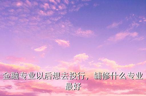 金融專業(yè)以后想去投行，輔修什么專業(yè)最好