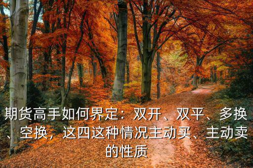 期貨高手如何界定：雙開、雙平、多換、空換，這四這種情況主動(dòng)買、主動(dòng)賣的性質(zhì)