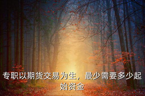 專職以期貨交易為生，最少需要多少起始資金