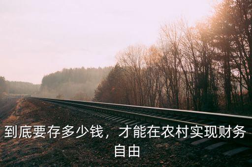 到底要存多少錢，才能在農(nóng)村實(shí)現(xiàn)財(cái)務(wù)自由