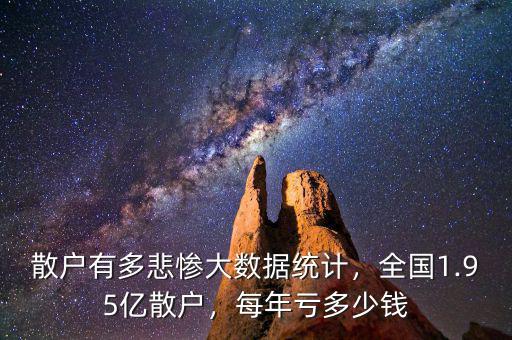散戶有多悲慘大數(shù)據(jù)統(tǒng)計，全國1.95億散戶，每年虧多少錢