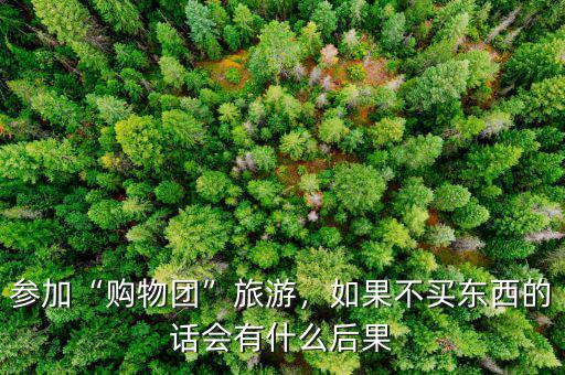 參加“購(gòu)物團(tuán)”旅游，如果不買(mǎi)東西的話(huà)會(huì)有什么后果